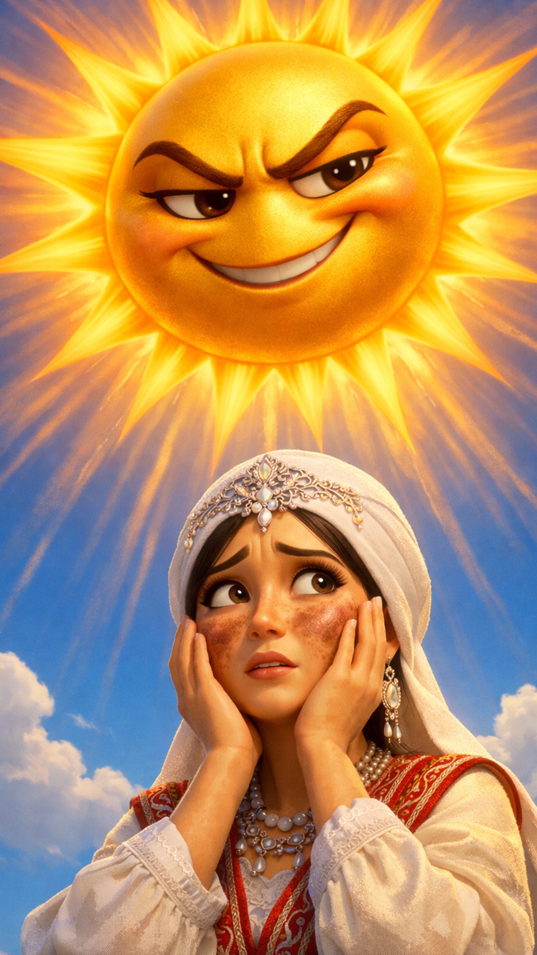 Animate this image into a Pixar-style 3D animation. Vertical format 1080x1920 (9:16).

There are ...