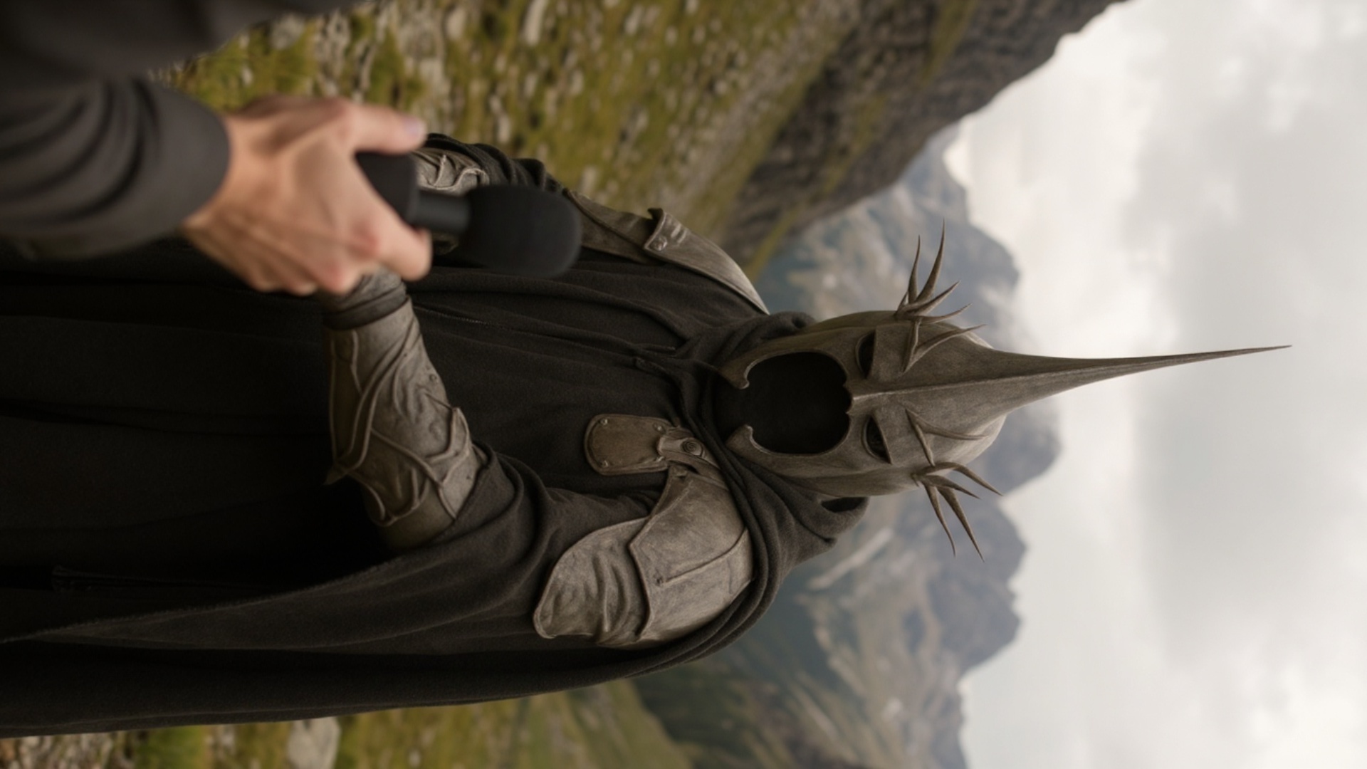 Animate this image so the character in the photo says: “Why am I so grumpy, you ask? Try riding a...