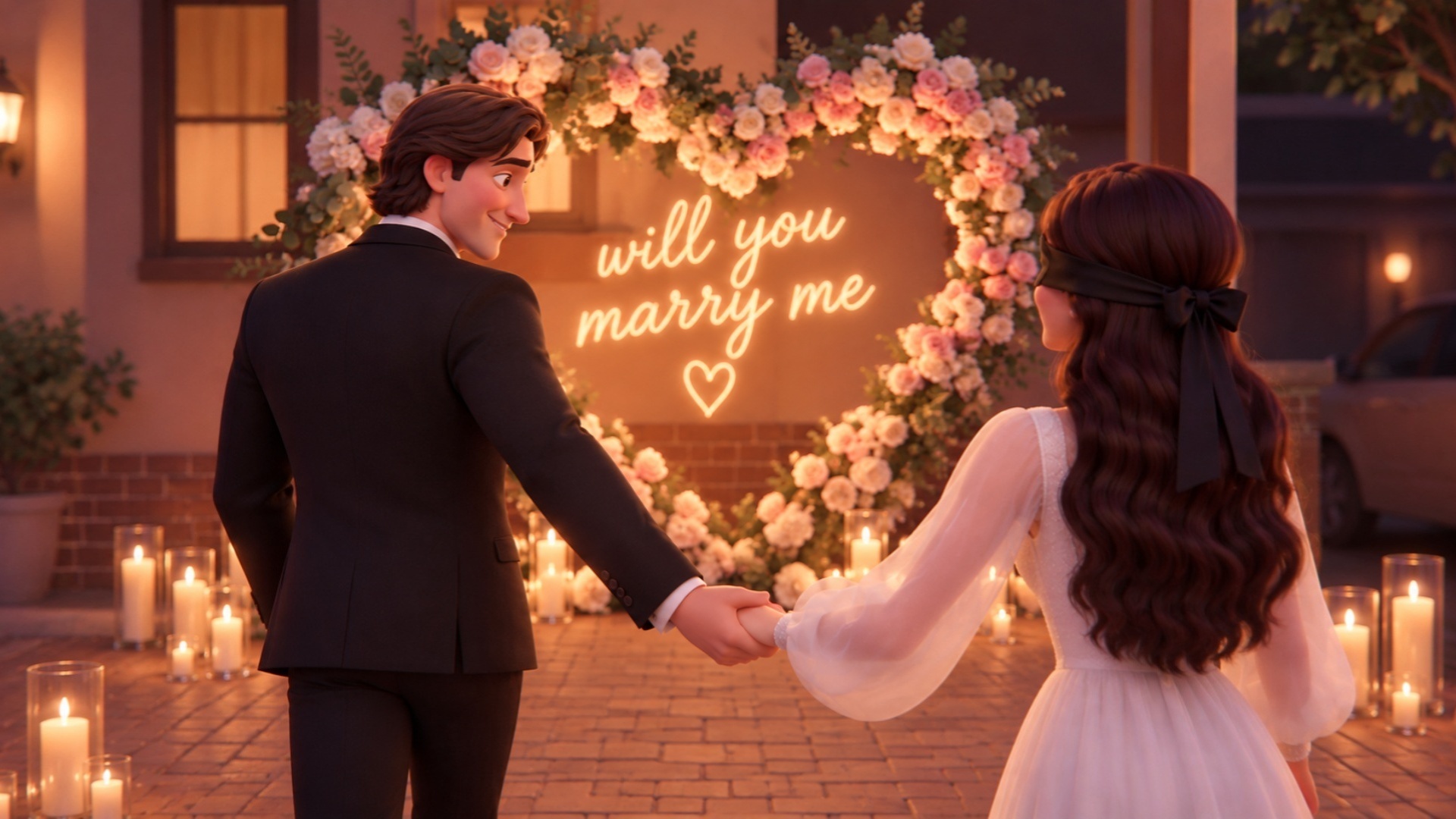 парень с девушкой медленно идут к арке. прямо к арке. кадры плавно меняются. арка должна быть одн...