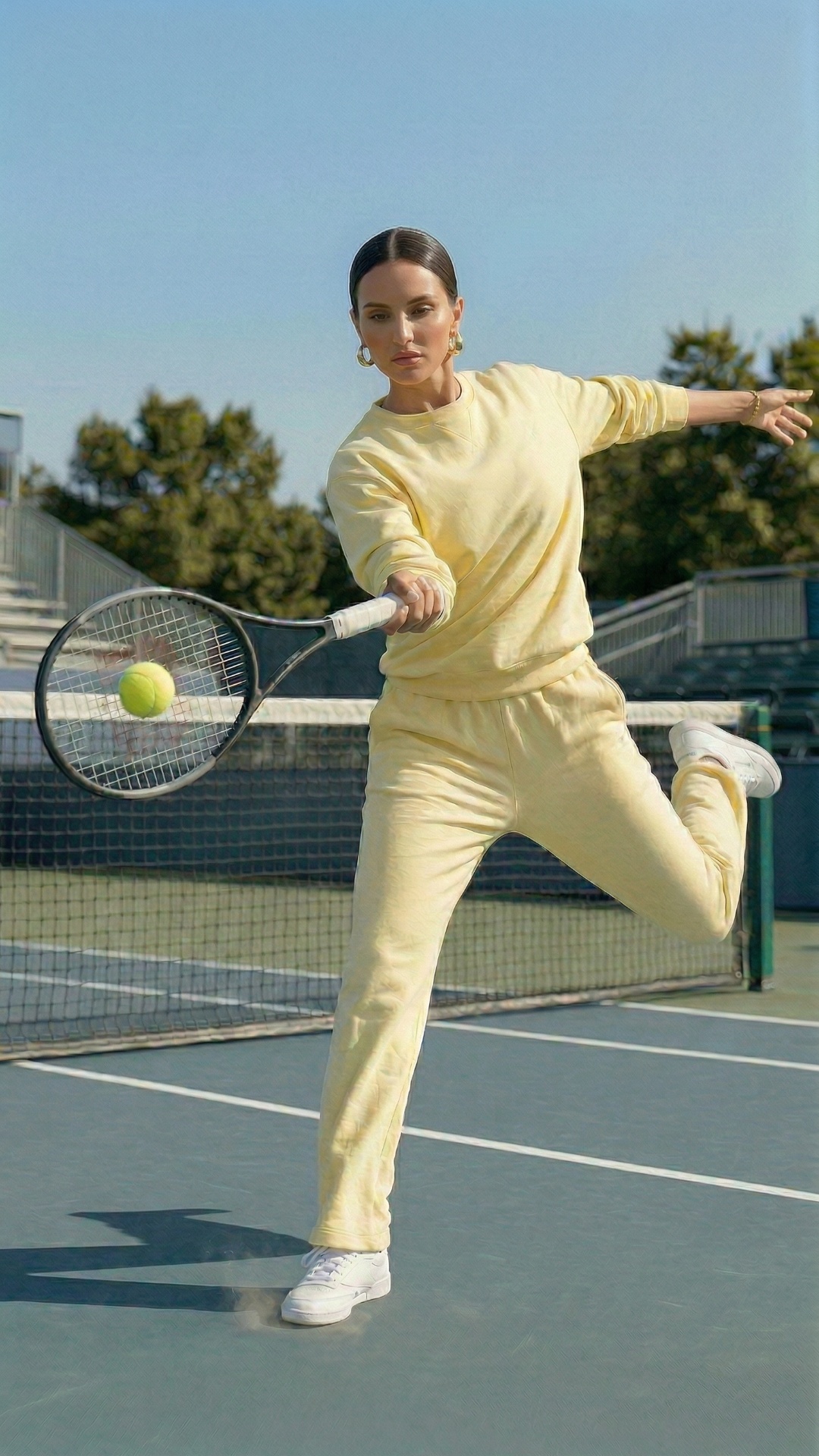 she is playing tennis