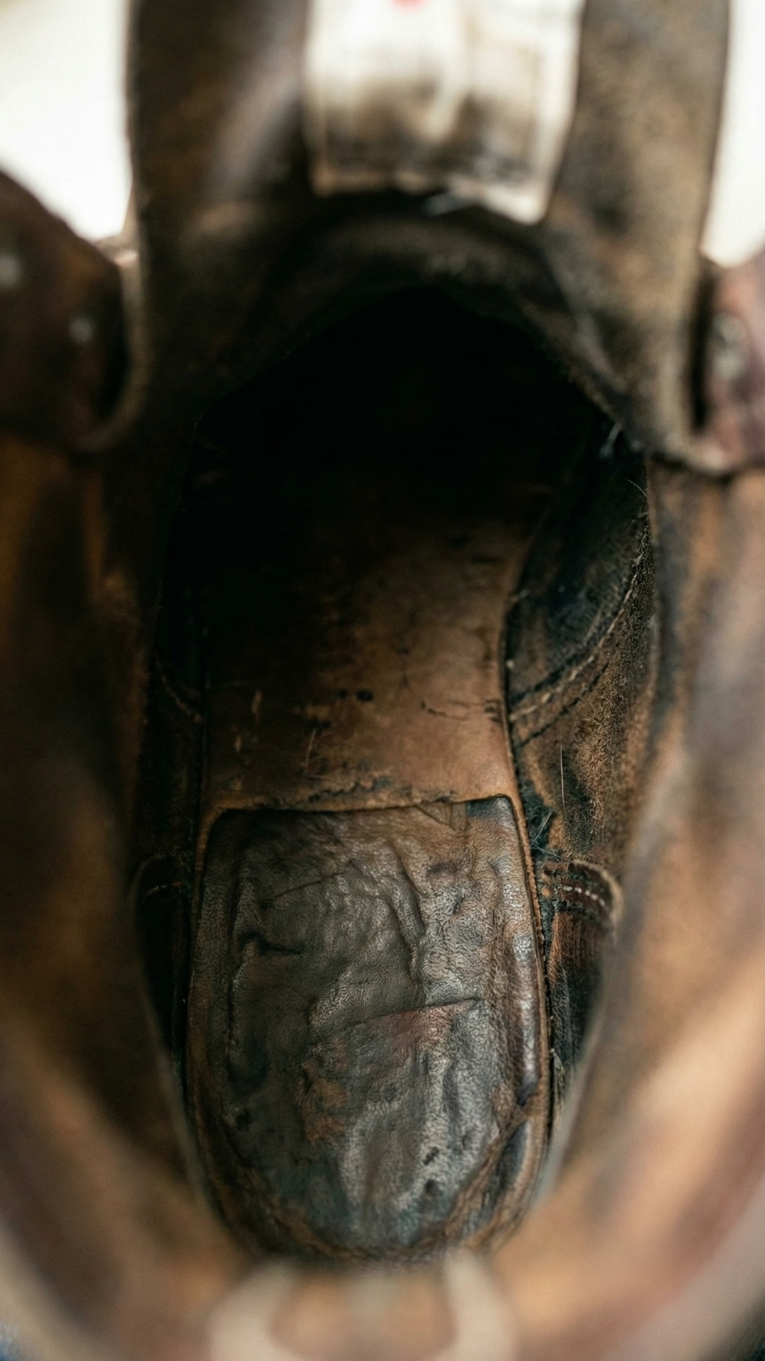 close-up inside shoes, subtle lighting shift, slight camera movement forward, realistic texture, ...