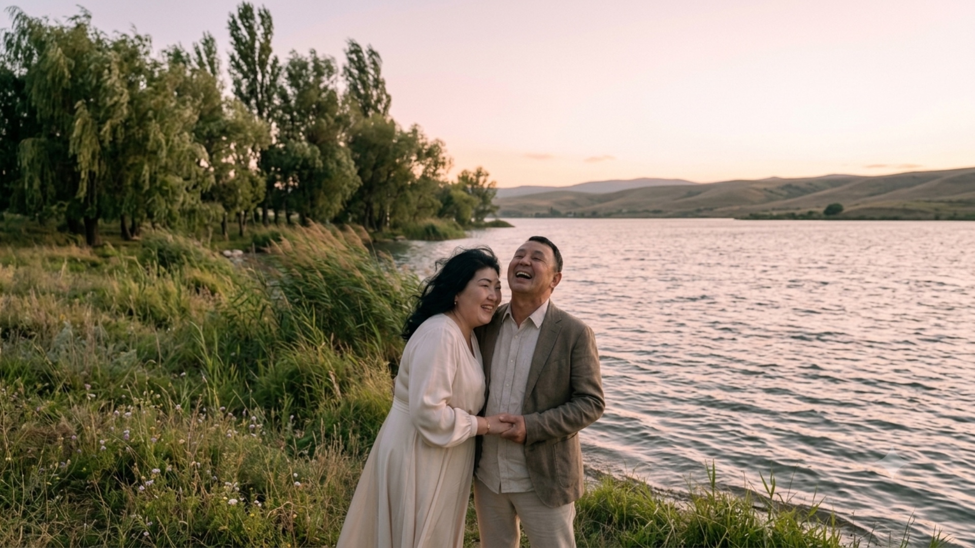 High-quality cinematic 4K video. The couple strictly maintains their original facial features and...
