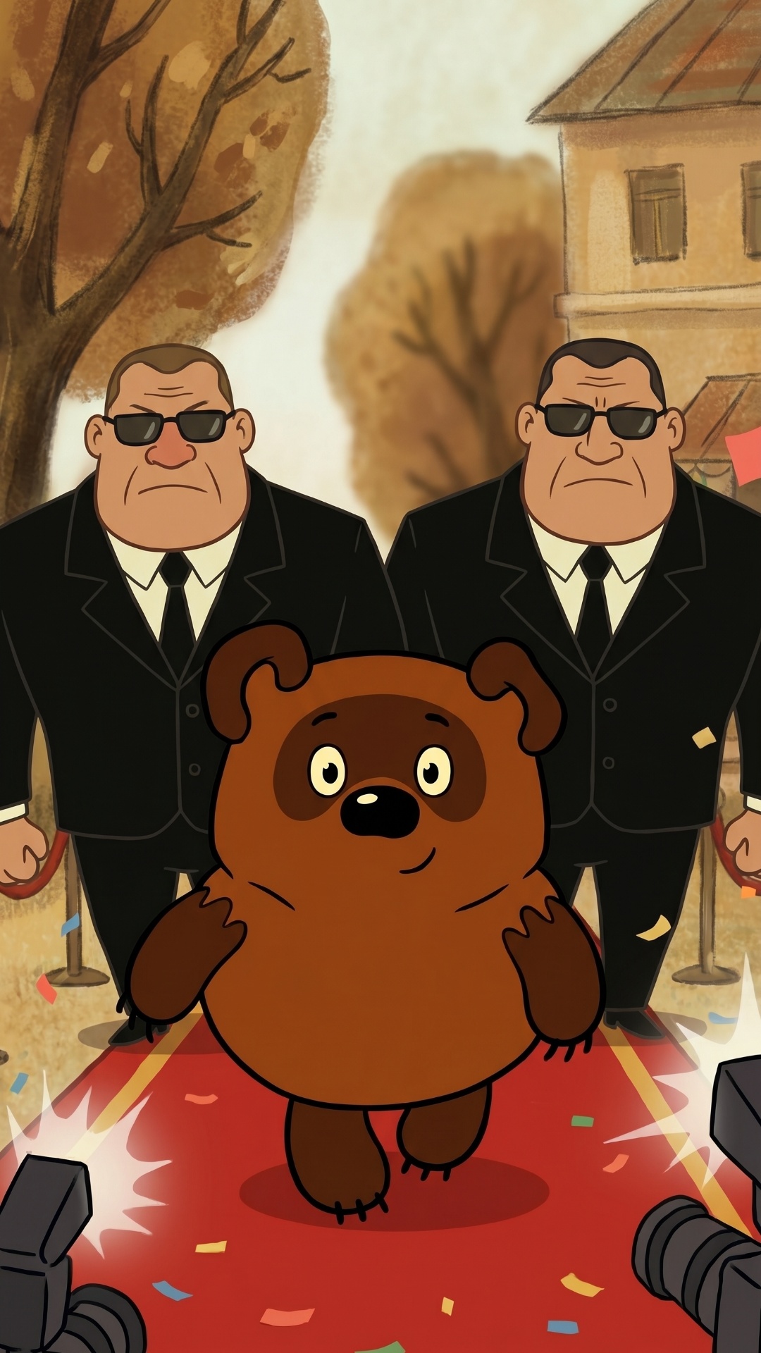 Стиль советского мультфильма, современный рендер. Персонаж в центре кадра, он с гордым и важным в...