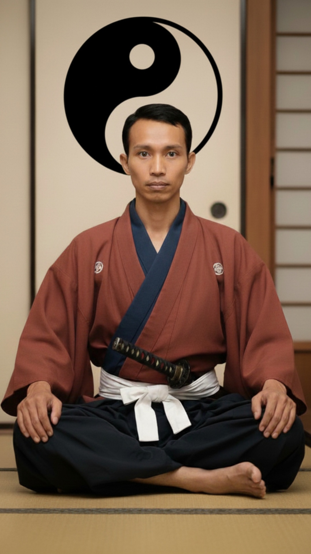 A hyper-realistic, cinematic transformation sequence of the man in the uploaded image, sitting in...