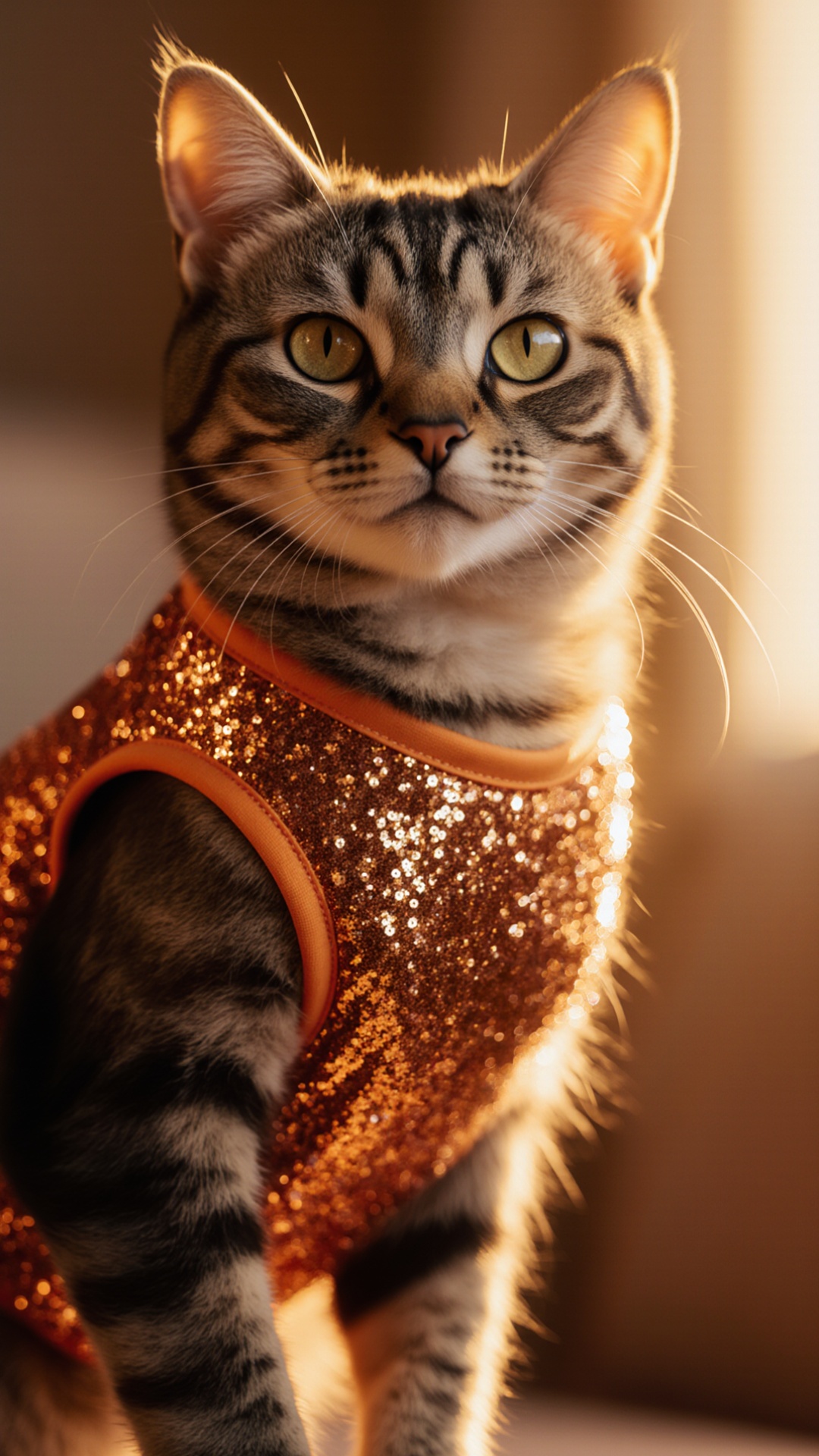 I animate the cat in the photo, he turns his head slightly and squints.
