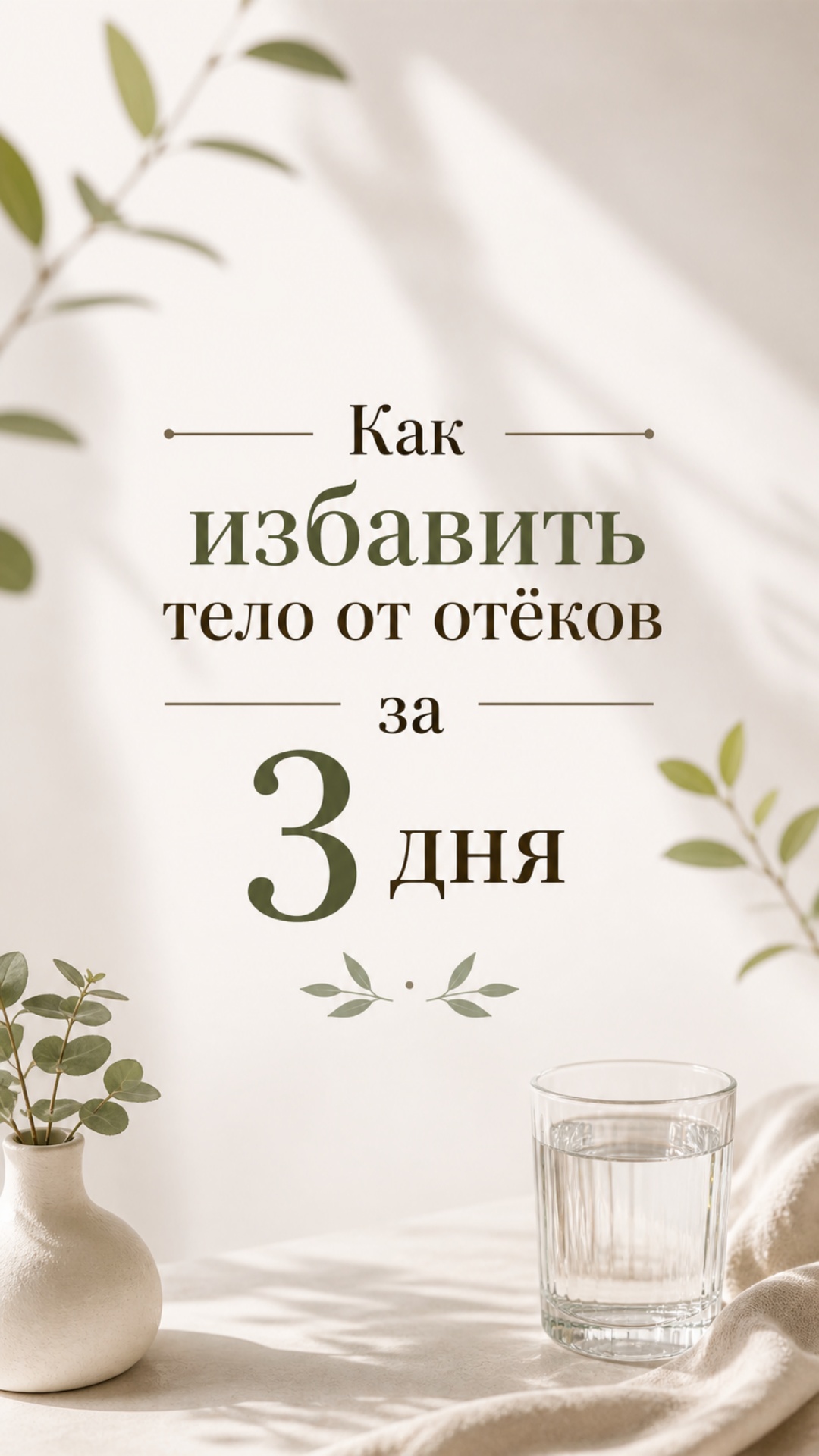 Лёгкая эстетичная анимация в минималистичном стиле.
Мягкий бежевый фон, стеклянный стакан с водой...