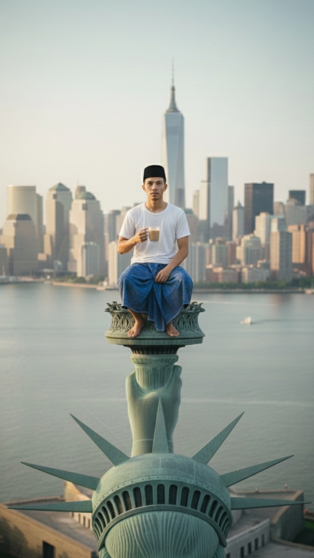Use the provided reference image. Keep the face 100% identical to the original photo. No face cha...