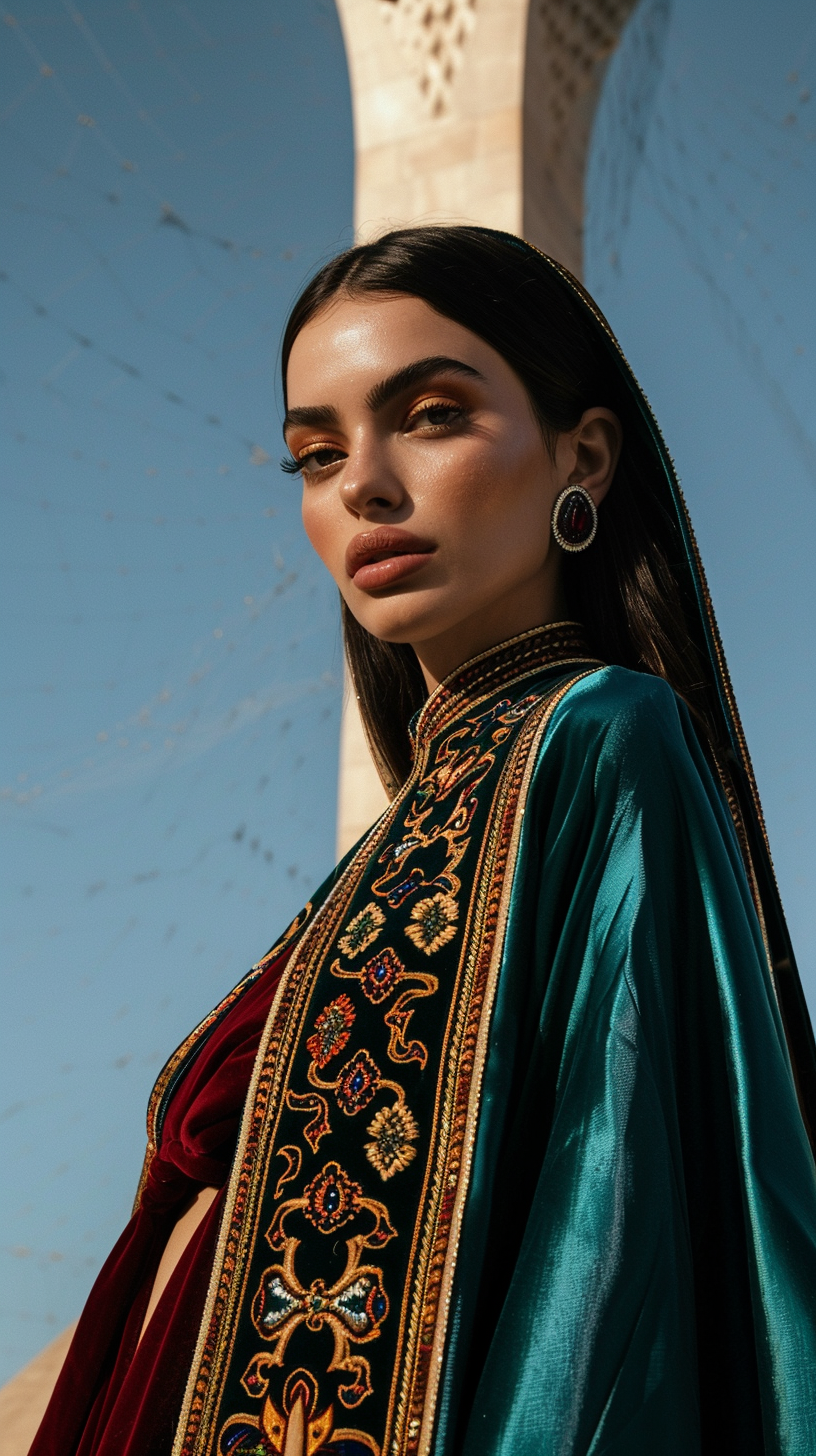 Nerish_Low-angle_shot_of_an_Azerbaijani_woman_in_modern_natio_33f940fb-1d11-4205-9e0b-de9d082bd13...