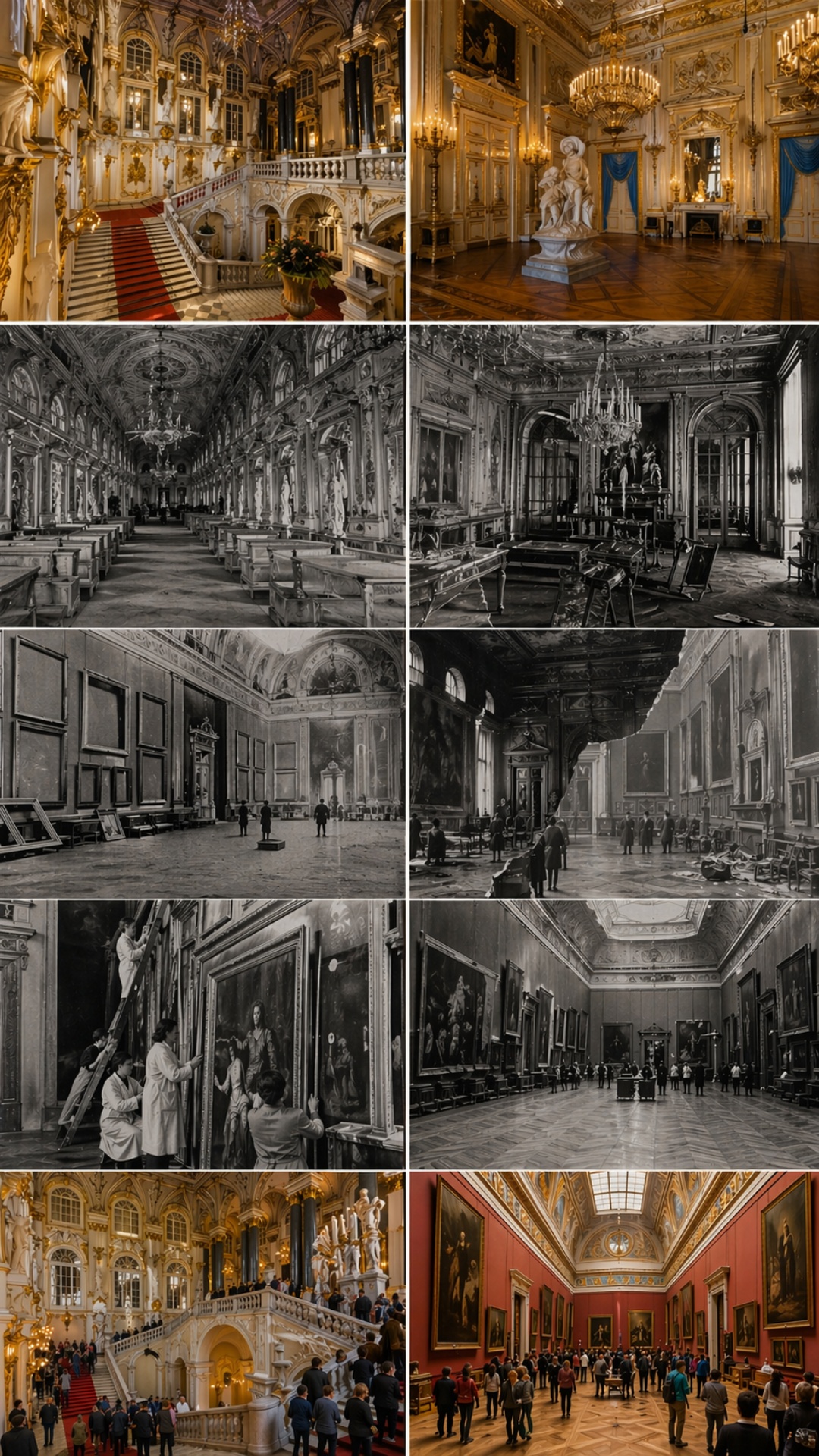 «Интерьеры Hermitage Museum эволюционируют во времени: разрушенные военные залы медленно восстана...