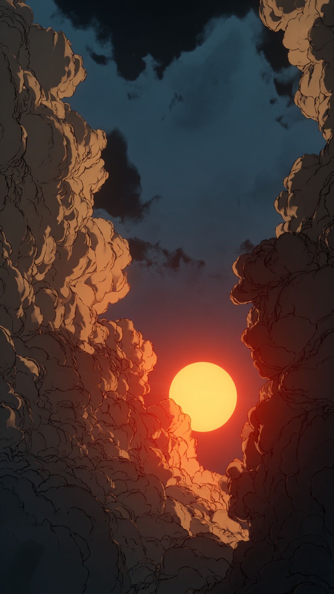 smoke fully covers the sun