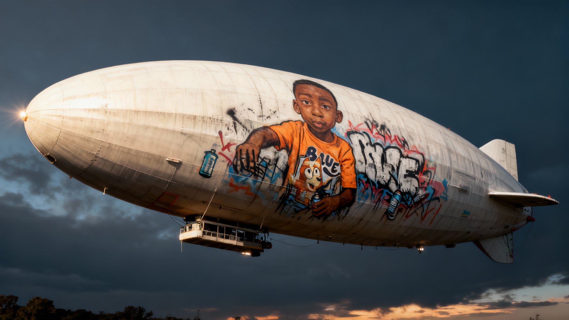 Subject: Hyper-realistic mural of the character from the uploaded photo, depicted in graffiti spr...