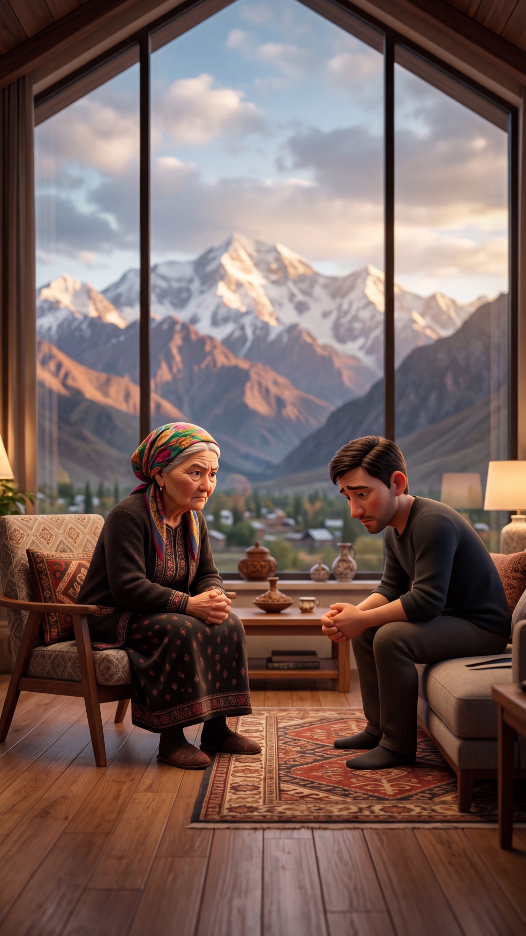 Cinematic video, same setting, same composition, continuation of the scene.

Scene:
The son si...