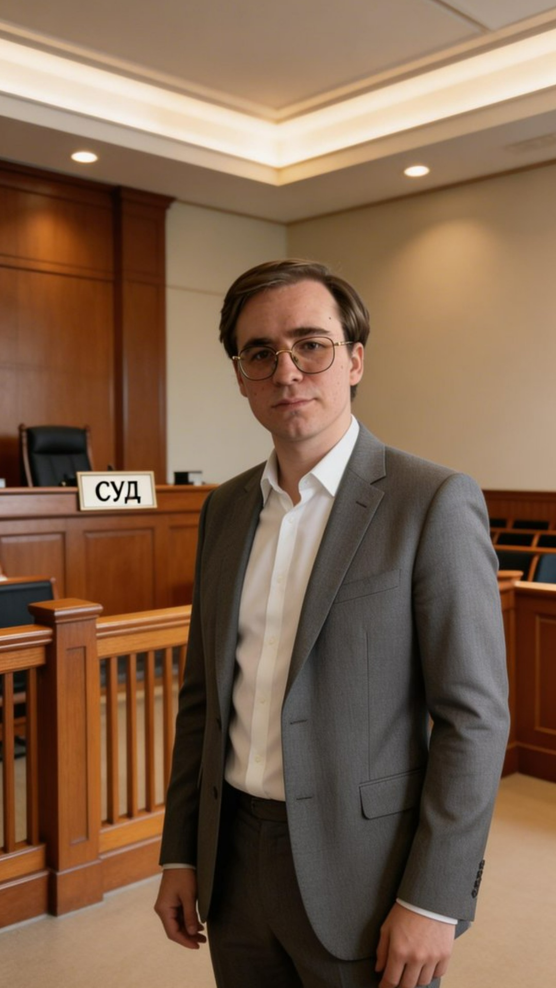 Subject: Аватар Никита  
Context: Зал суда или нейтральный фон  
Action: Стоит, слегка двигает ру...