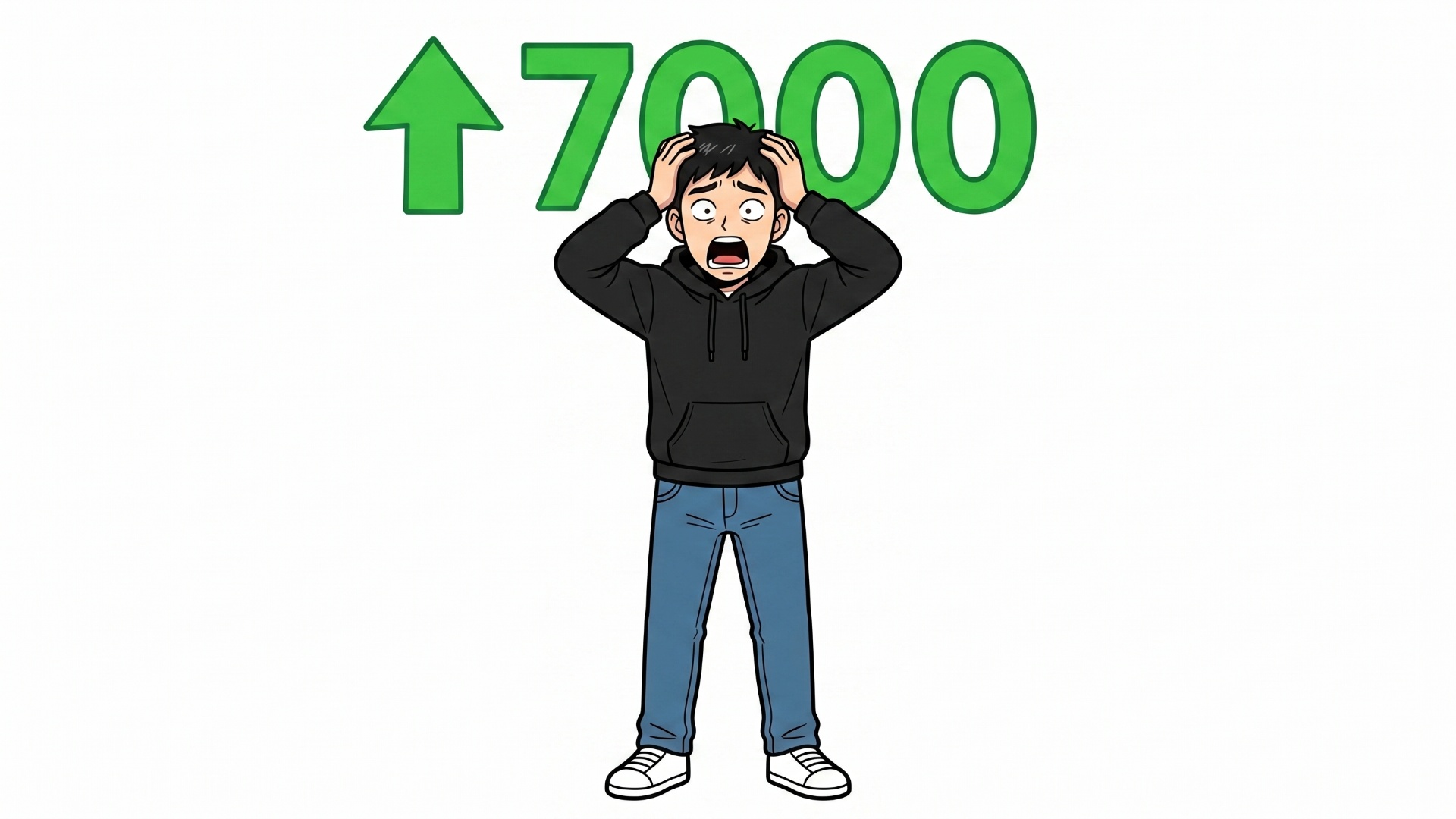 Animate the full-body character with subtle breathing motion and a slow, dramatic head shake of d...