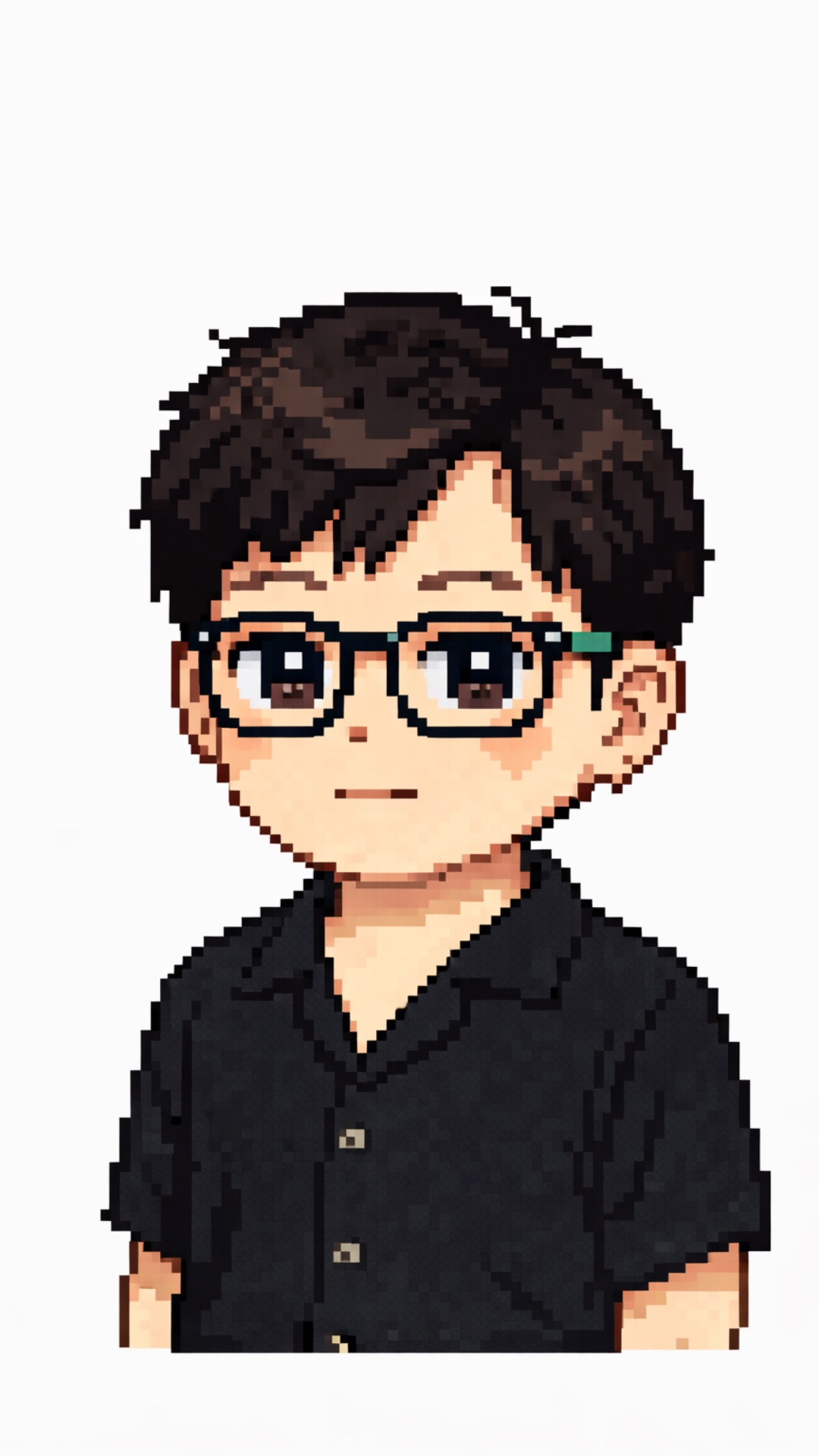 simple movement during breathing. Without movement of hands and mouth. Lo-fi pixel art style,  ta...