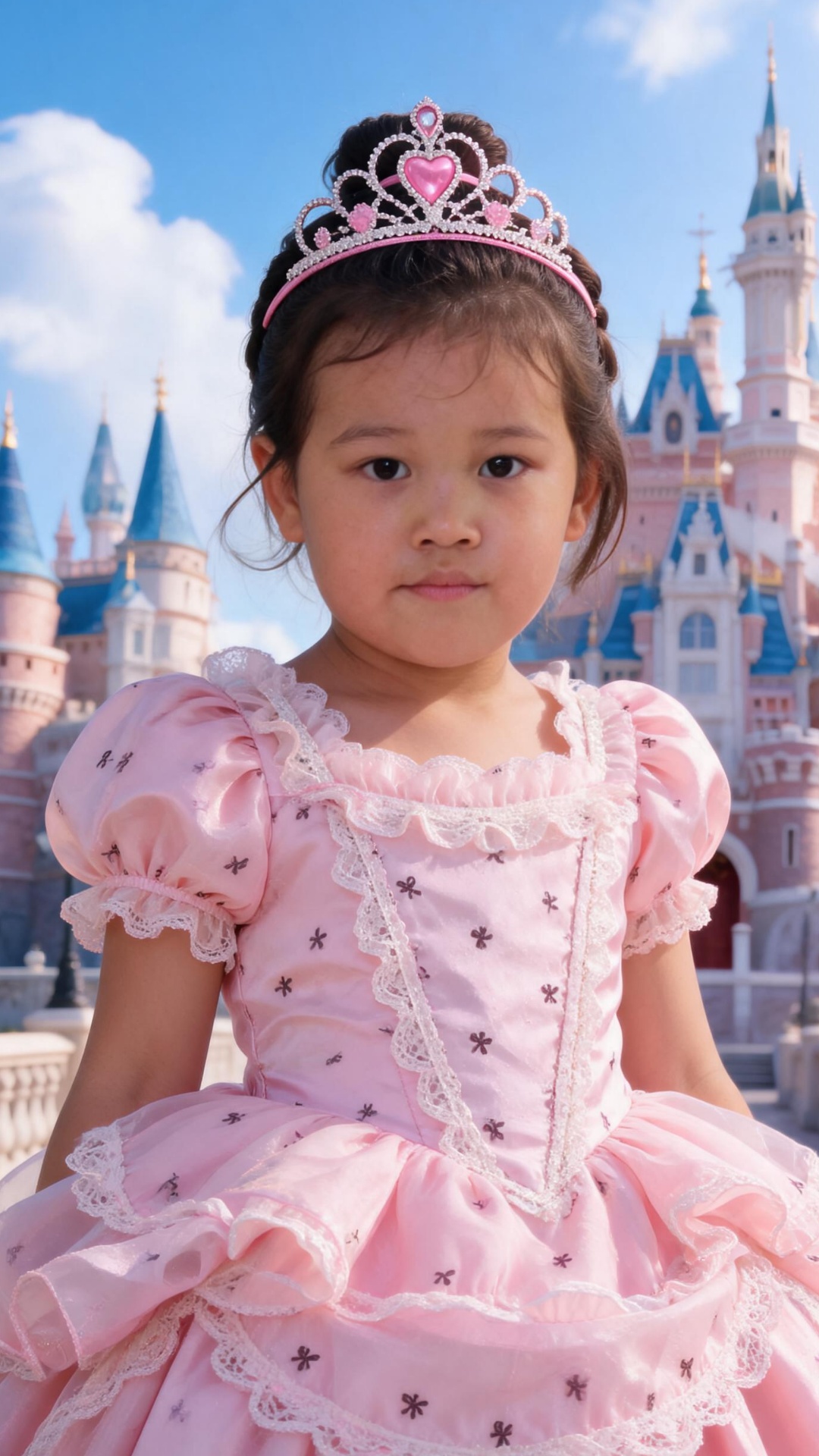 A close-up of a real-life photograph slowly transforming into a Disney-inspired animated version ...