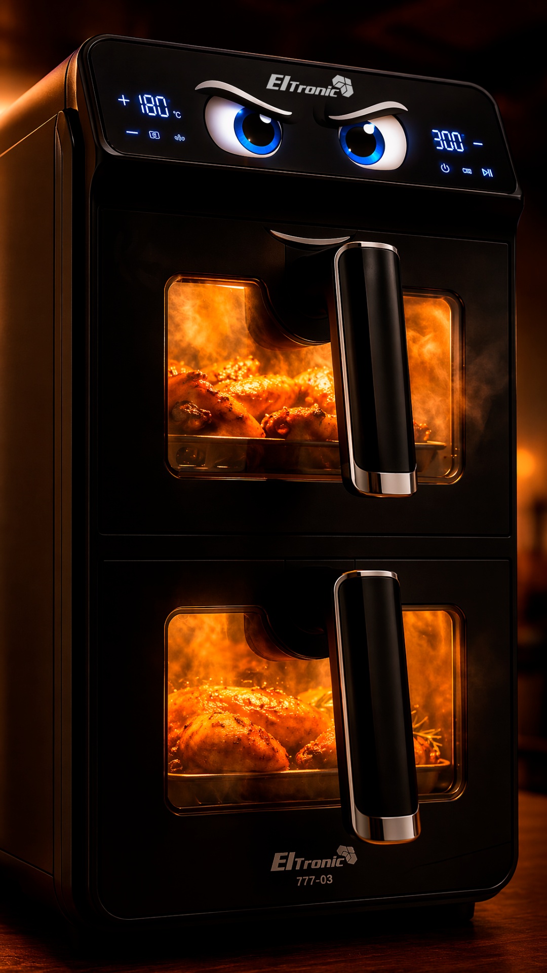 Vertical 9:16 video.

Steam moves behind the glass.

Warm light flickers softly inside.

Th...