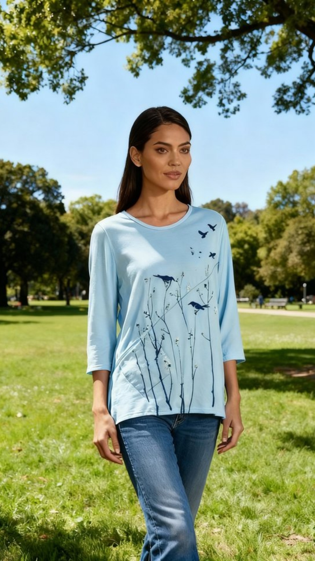 make the birds on the print of photo fly off the shirt. then have the birds return to the shirt