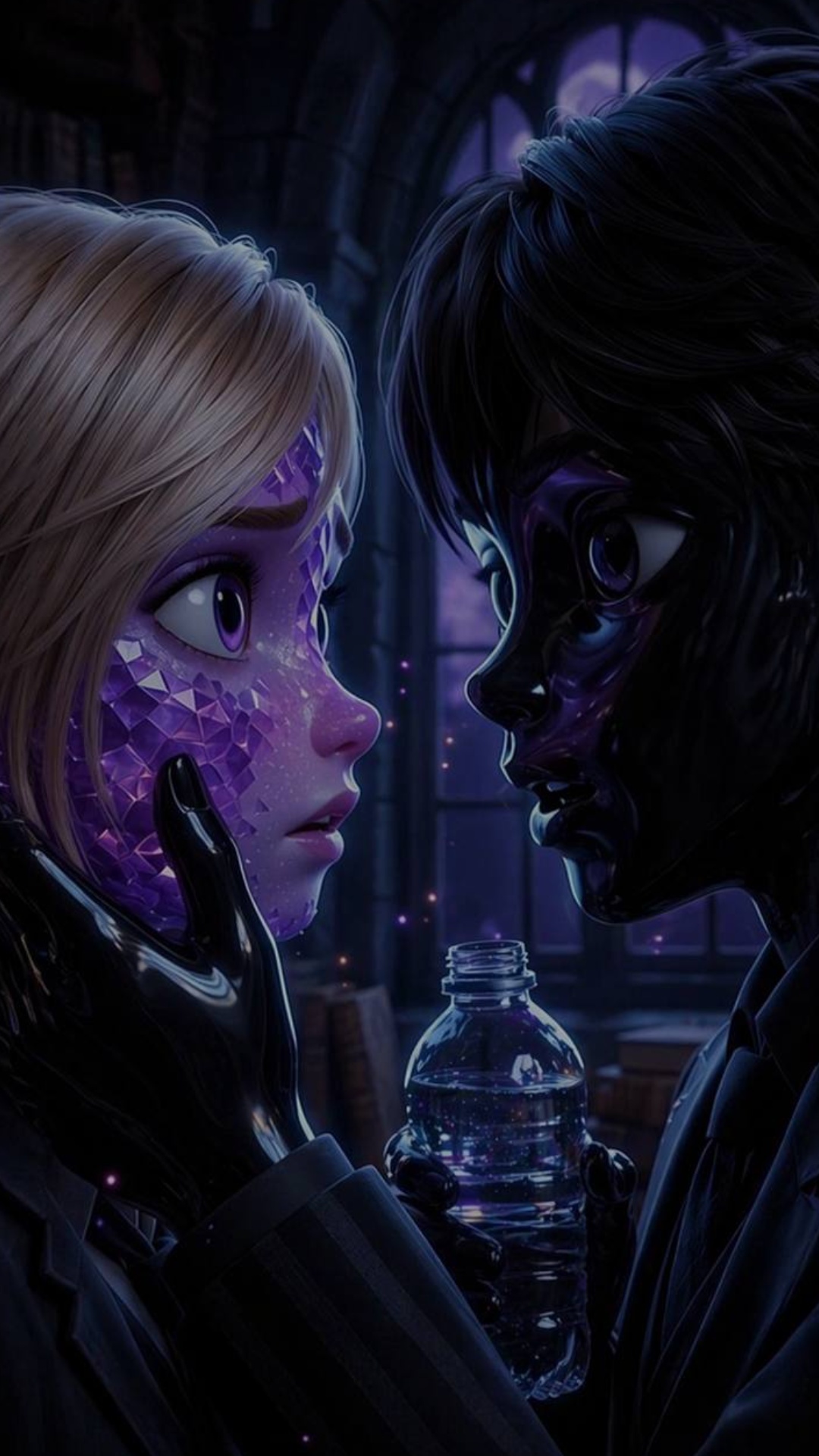 Cinematic 3D Pixar animation style, dramatic lighting, emotional close-up scene.

Use the first...