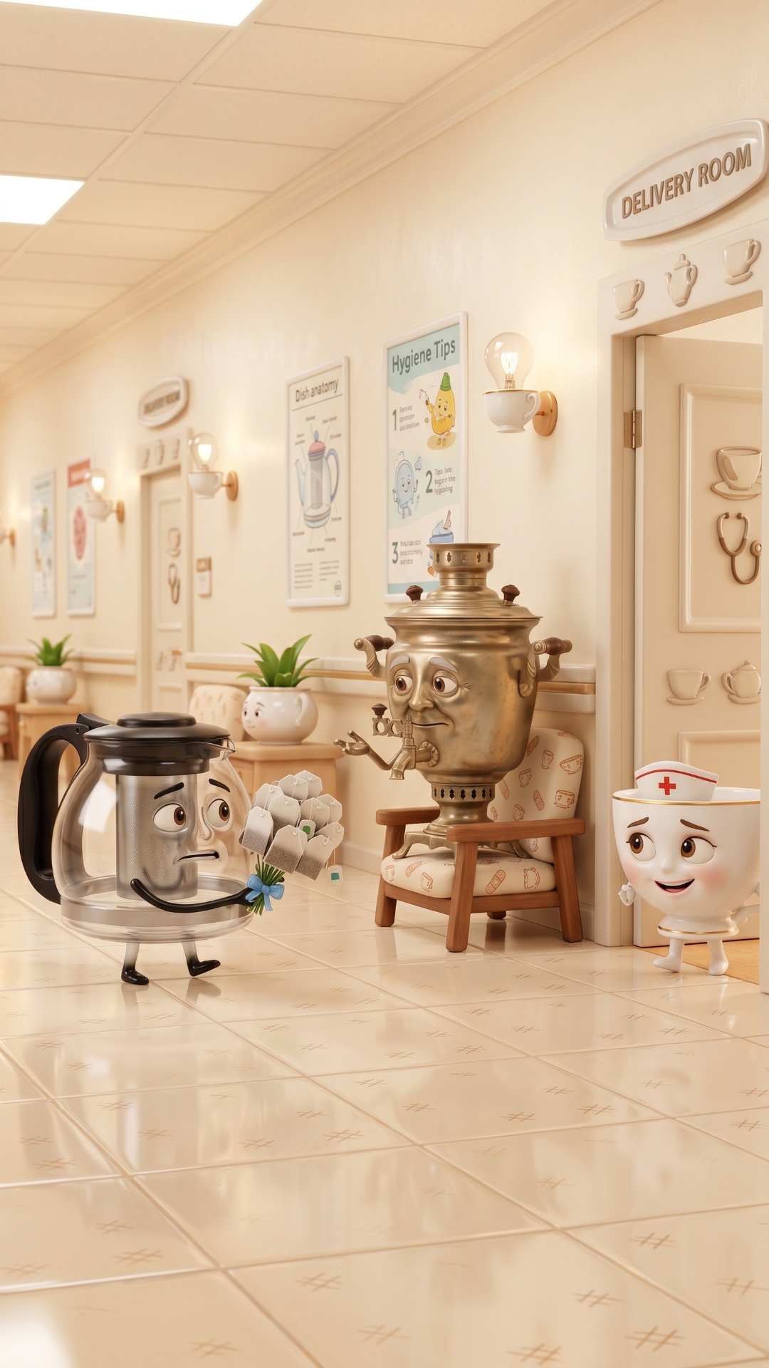 ONLY anthropomorphic teapot universe characters.

NO humans.
NO realistic people.
NO human fa...