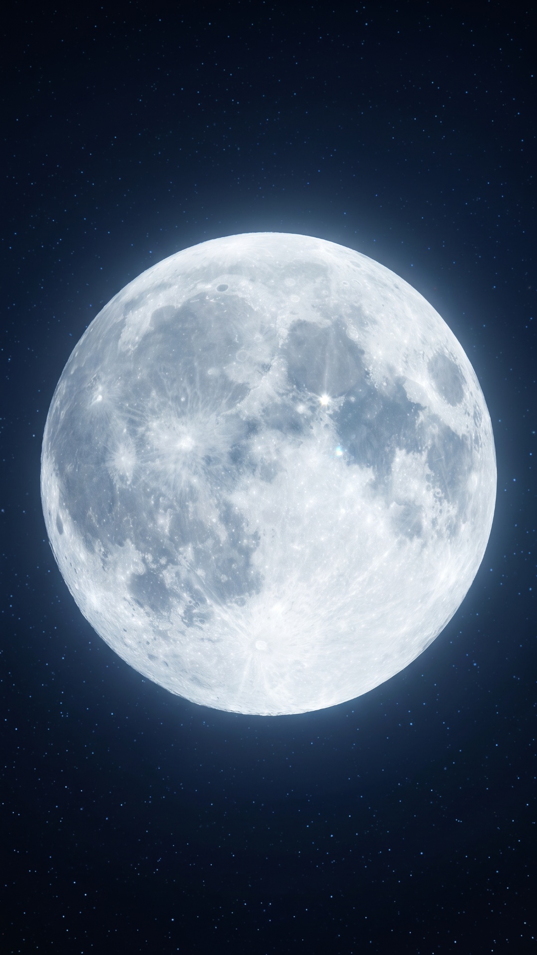 View of the Moon in space.

At first static.

Then a very small bright point appears on the surfa...