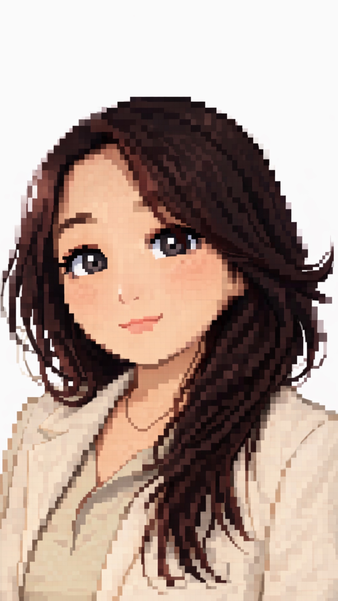 simple movement during breathing. Without movement of hands and mouth. Lo-fi pixel art style,  ta...
