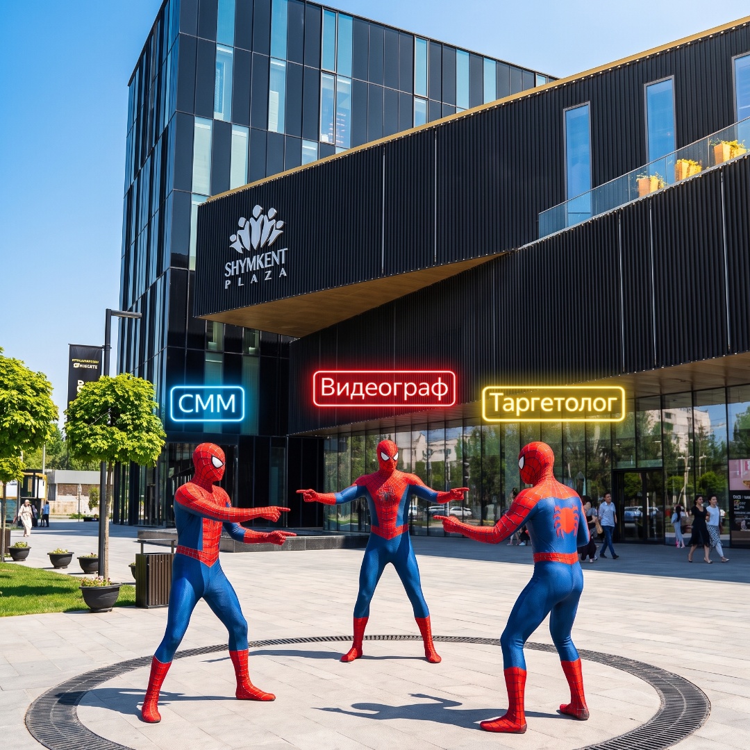 Subject: Three individuals in highly detailed, movie-accurate Spider-Man suits, standing in a tig...