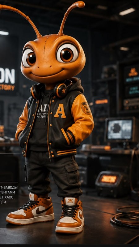 Vertical 9:16 premium cinematic 3D animated brand video. Character reference is ANTON: orange ant...