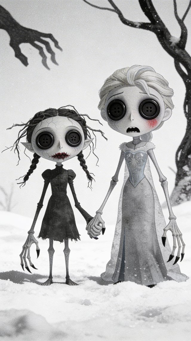 Dark cartoon horror story